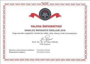 Yalova Üniversitemiz Engelsiz Üniversite Ödülleri’nde “Turuncu Bayrak” Adayı Oldu.